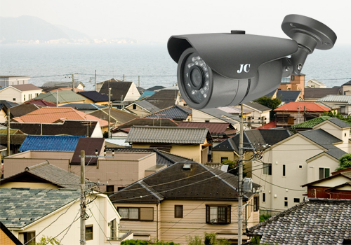 屋外へは防水機能搭載の防犯カメラを設置